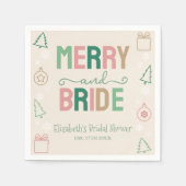 Serviette En Papier Merry & Bride Noël Réception de mariage (Devant)