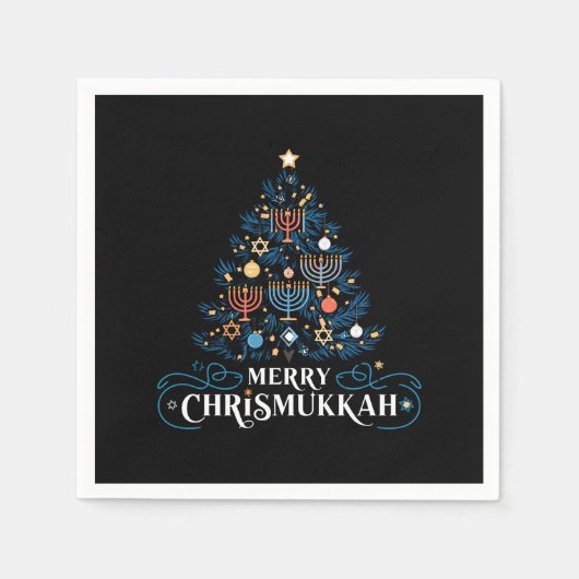Serviette En Papier Merry Chrismukkah Jewish Holiday Hanoukka (Devant)