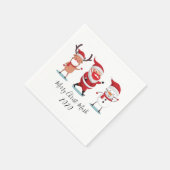 Serviette En Papier Merry Christ Mask Quarantine 2020 Père Noël Reinde (Coin)