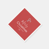 Serviette En Papier Merry Christmas Candy Cane Red Party (Coin)