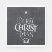 Serviette En Papier Merry CHRISTmas Christian Chalk Calligraphie (Devant)