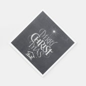 Serviette En Papier Merry CHRISTmas Christian Chalk Calligraphie (Coin)