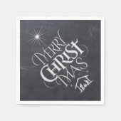 Serviette En Papier Merry CHRISTmas Christian Chalkboard Calligraphie (Devant)