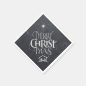 Serviette En Papier Merry CHRISTmas Christian Chalkboard Calligraphie (Coin)