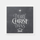 Serviette En Papier Merry CHRISTmas Christian Chalkboard Calligraphie (Devant)