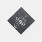 Serviette En Papier Merry CHRISTmas Christian Chalkboard Calligraphie (Coin)