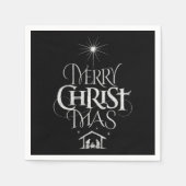 Serviette En Papier Merry CHRISTmas Christian Chalkboard Calligraphie (Devant)