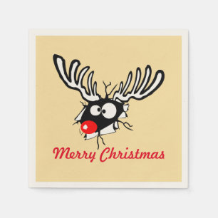 Serviette En Papier Merry Christmas ! Crazy Red Nosed