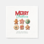 Serviette En Papier Merry Christmas Cute Cookies Holiday Baking Party (Devant)