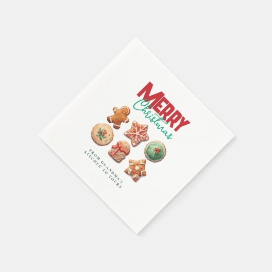 Serviette En Papier Merry Christmas Cute Cookies Holiday Baking Party (Coin)