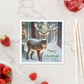 Serviette En Papier Merry Christmas Deer (En situation)