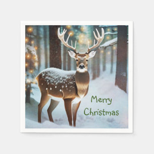 Serviette En Papier Merry Christmas Deer