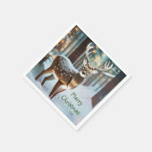 Serviette En Papier Merry Christmas Deer (Coin)