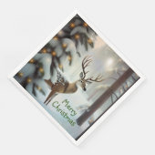 Serviette En Papier Merry Christmas Deer (Coin)