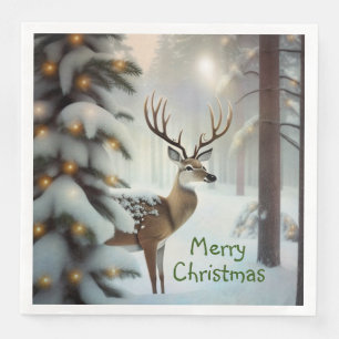 Serviette En Papier Merry Christmas Deer