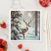 Serviette En Papier Merry Christmas Deer (En situation)