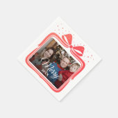 Serviette En Papier Merry Christmas Elegant Bow Present Photo Collage (Coin)