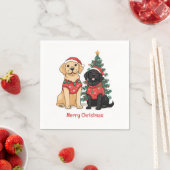 Serviette En Papier Merry Christmas Labrador Retriever Dogs (En situation)