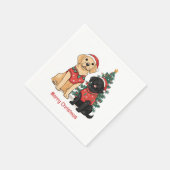 Serviette En Papier Merry Christmas Labrador Retriever Dogs (Coin)