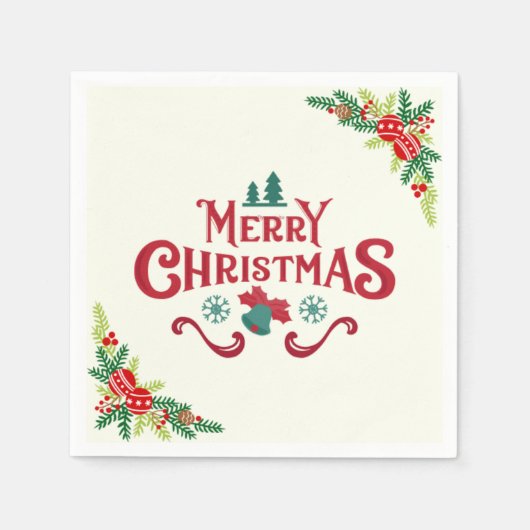 Serviette En Papier Merry Christmas Napkin (Devant)