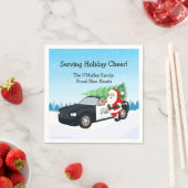 Serviette En Papier Merry Christmas PD Police Officer Santa Cop Car (En situation)