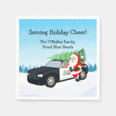 Serviette En Papier Merry Christmas PD Police Officer Santa Cop Car (Devant)