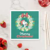 Serviette En Papier Merry Christmas Peppermenthe Holiday Wreath (En situation)