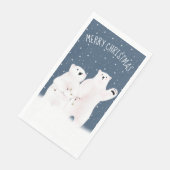 Serviette En Papier Merry Christmas Polar Bears On Stars (Coin)