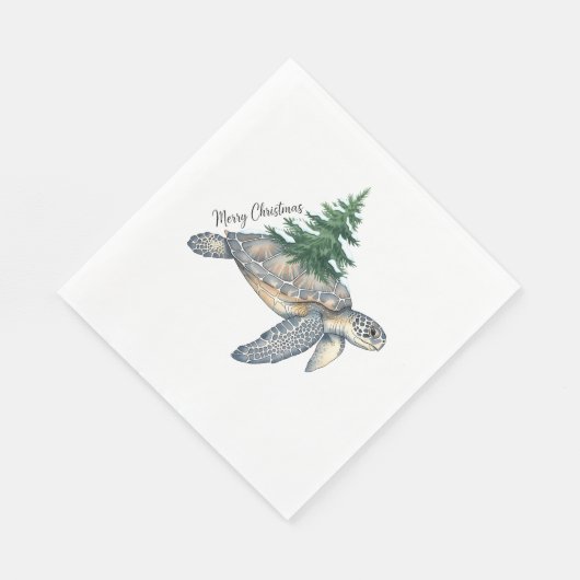 Serviette En Papier Merry Christmas Sea Turtle (Coin)