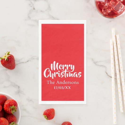 Serviette En Papier Merry Christmas Simple Stylish Modern Minimal Mono (En situation)