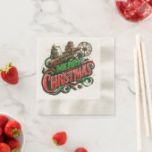 Serviette En Papier Merry Christmas steampunk (En situation)