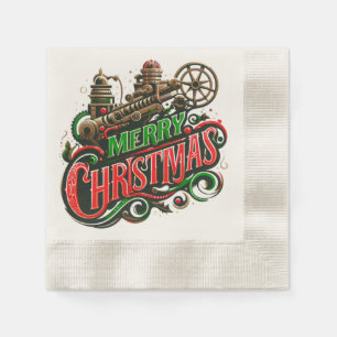 Serviette En Papier Merry Christmas steampunk