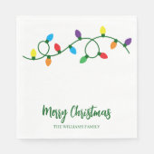 Serviette En Papier Merry Christmas Tree Lights (Devant)