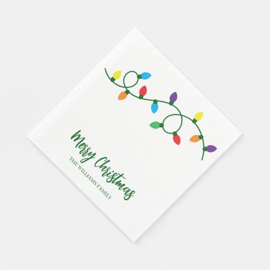 Serviette En Papier Merry Christmas Tree Lights (Coin)