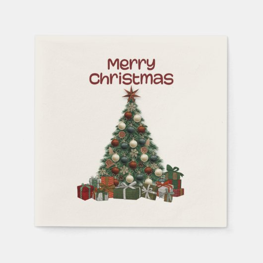 Serviette En Papier Merry Christmas Tree Paper Napkin (Devant)