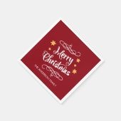 Serviette En Papier Merry Christmas Typography Red White (Coin)