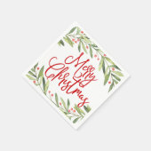 Serviette En Papier Merry Christmas Wreath Holiday Cocktail Party (Coin)