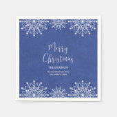 Serviette En Papier Merry Christmass Snowflake Papier bleu Napkin (Devant)
