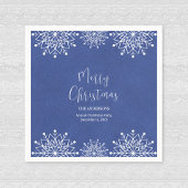 Serviette En Papier Merry Christmass Snowflake Papier bleu Napkin