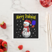 Serviette En Papier Merry Dinkmas - Pickleball Snowman (En situation)
