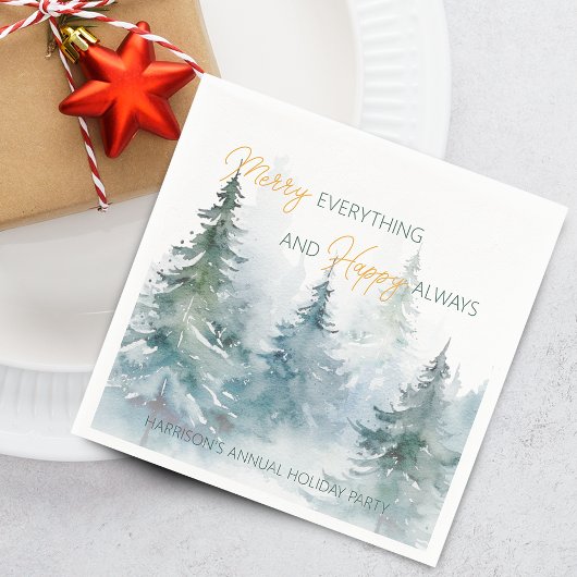 Serviette En Papier Merry Everything Happy Always Winter Trees