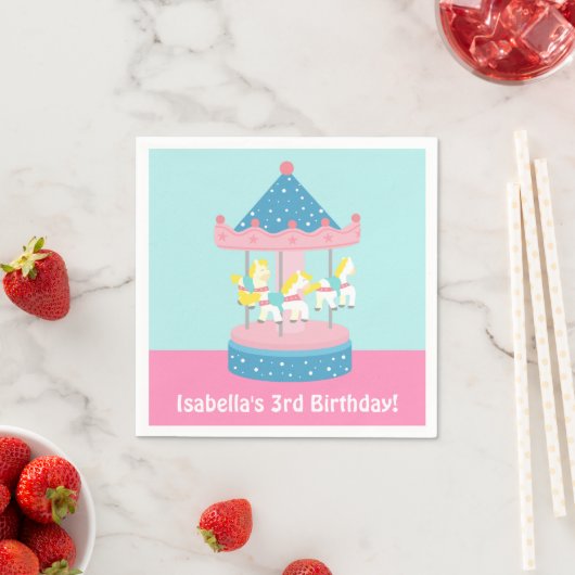 Serviette En Papier Merry Go Round Carousel Anniversaire Fournitures d (En situation)