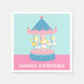 Serviette En Papier Merry Go Round Carousel Anniversaire Fournitures d (Devant)