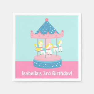 Serviette En Papier Merry Go Round Carousel Anniversaire Fournitures d