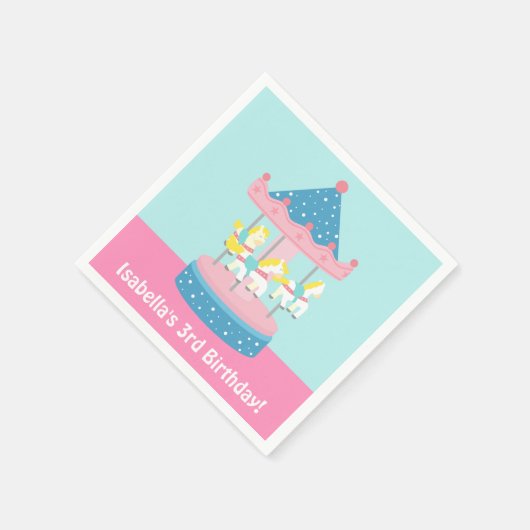 Serviette En Papier Merry Go Round Carousel Anniversaire Fournitures d (Coin)