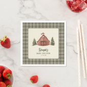 Serviette En Papier Merry Little Christmas Rustic Baby Shower Napkin (En situation)