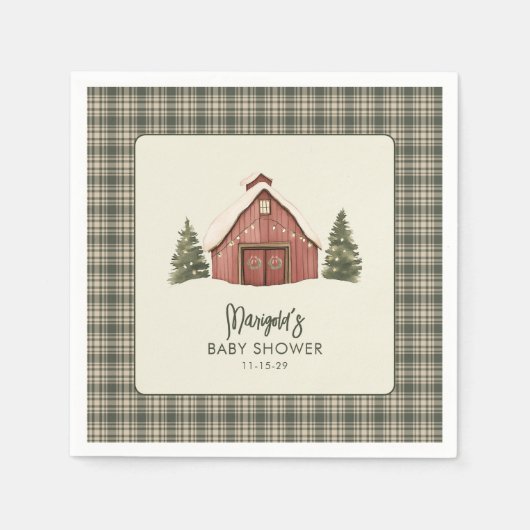 Serviette En Papier Merry Little Christmas Rustic Baby Shower Napkin (Devant)