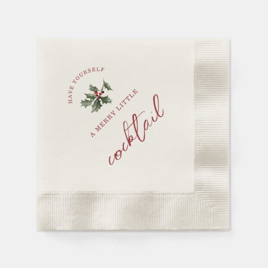 Serviette En Papier Merry Little Cocktail Christmas Napkins (Devant)
