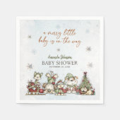 Serviette En Papier Merry Little Winter Puppy Christmas Baby Shower (Devant)