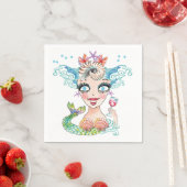 Serviette En Papier Merry Mermaid Papier Napkin (En situation)